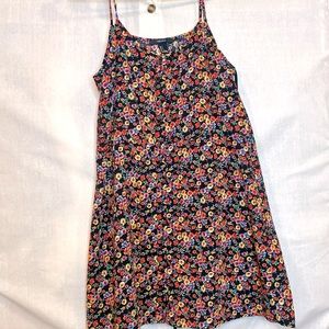 F21 Dark Floral Button Down Thin Strap Mini Dress